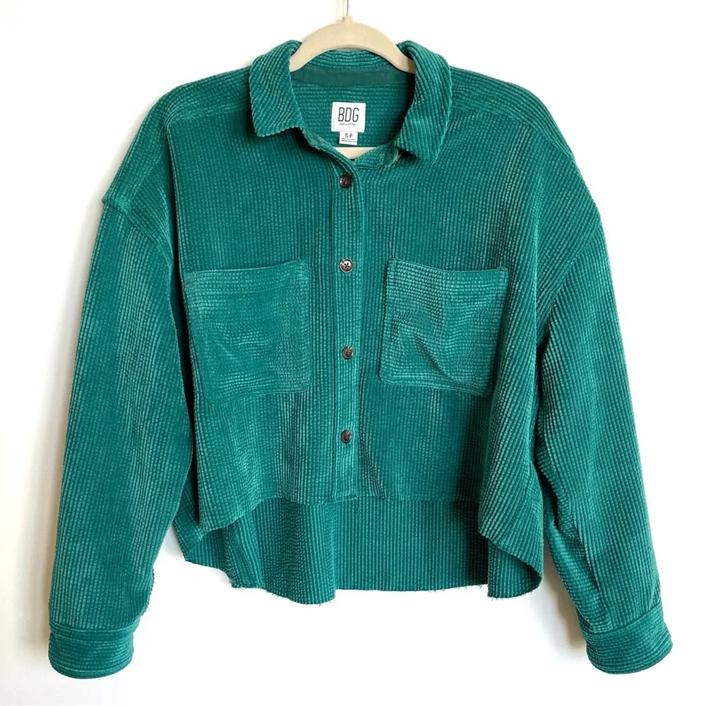 Urban Outfitters BDG Rodney Corduroy Cropped Button-Down Shirt